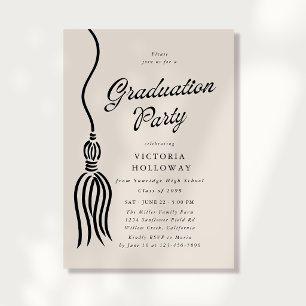 Convite de Festa de Formatura com Borla de Marfim 