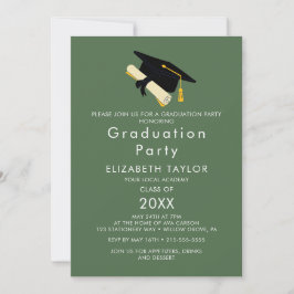 Convite de festa de formatura com capa de graduaçã