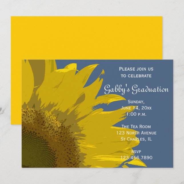 Convite de Festa de Formatura com Estampa de Giras (Frente/Verso)