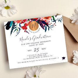 Convite de festa de formatura com estilo floral ec