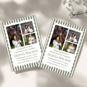 Convite de Festa de Formatura com Faixa Verde List