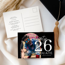 Convite de festa de formatura com foto arqueada
