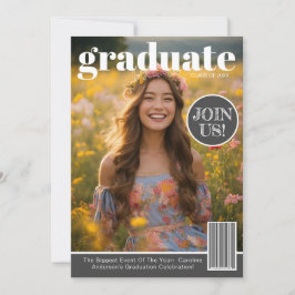 Convite de festa de formatura com foto da capa de 