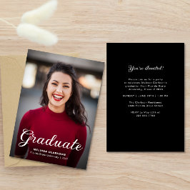 Convite de Festa de Formatura com Foto Elegante Fo