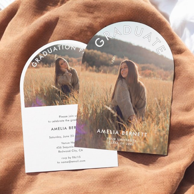 Convite de Festa de Formatura com Foto em Arco Mod (Criador carregado)