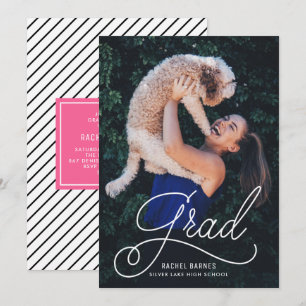 Convite de Festa de Formatura com Foto em Letra Ca