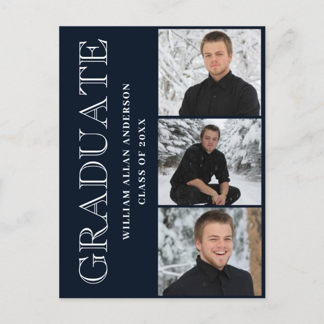 Convite de Festa de Formatura com FOTO em Letra Mo (Frente)