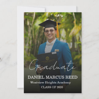 Convite de Festa de Formatura com Foto Moderna