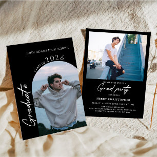 Convite de Festa de Formatura com Foto Moderna