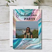 Convite de Festa de Formatura com Foto Moderno