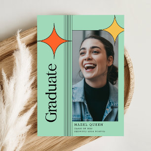 Convite de Festa de Formatura com Foto Retro Moder
