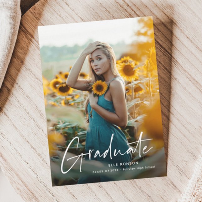 Convite de festa de formatura com foto Script Budg (Criador carregado)