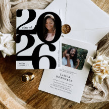 Convite de Festa de Formatura com Foto Tipográfica