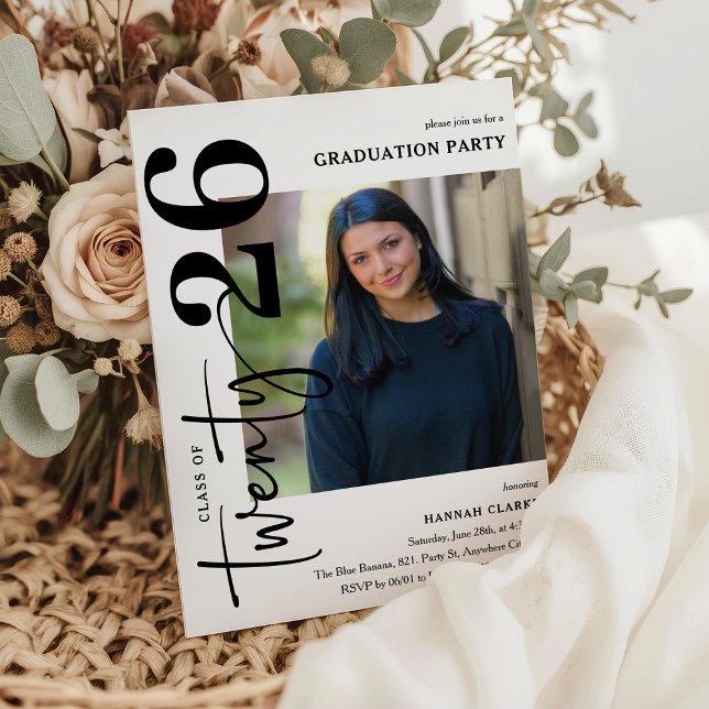 Convite de festa de formatura com foto Twenty26 co (Criador carregado)