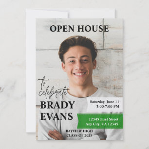 Convite de festa de formatura com Foto   Verde