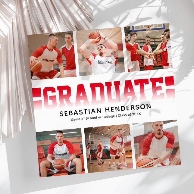 Convite de Festa de Formatura com Fotos de Esporte (Criador carregado)
