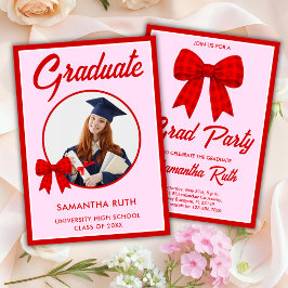 Convite de Festa de Formatura com Laço de Ginga Ve