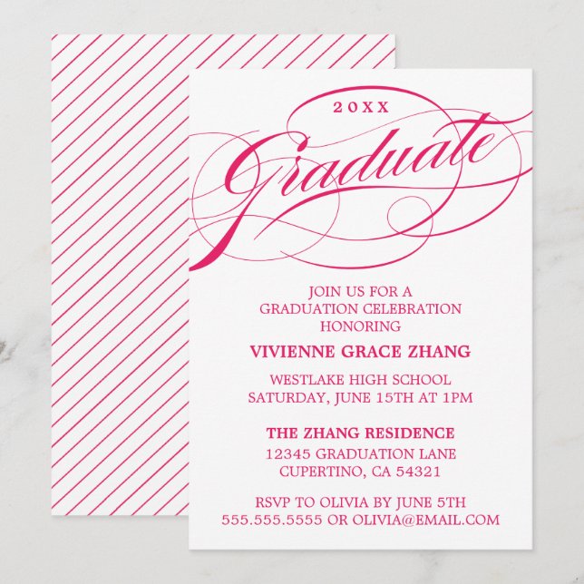 CONVITE DE FESTA DE FORMATURA COM LETRA ELEGANTE E (Frente/Verso)