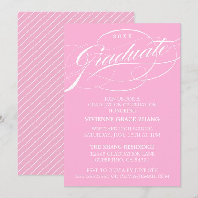 CONVITE DE FESTA DE FORMATURA COM LETRA ELEGANTE E (Frente/Verso)