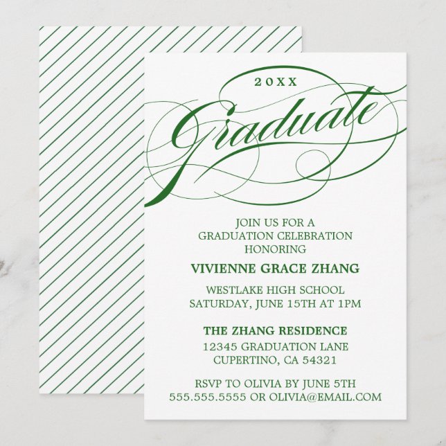 CONVITE DE FESTA DE FORMATURA COM LETRA ELEGANTE E (Frente/Verso)