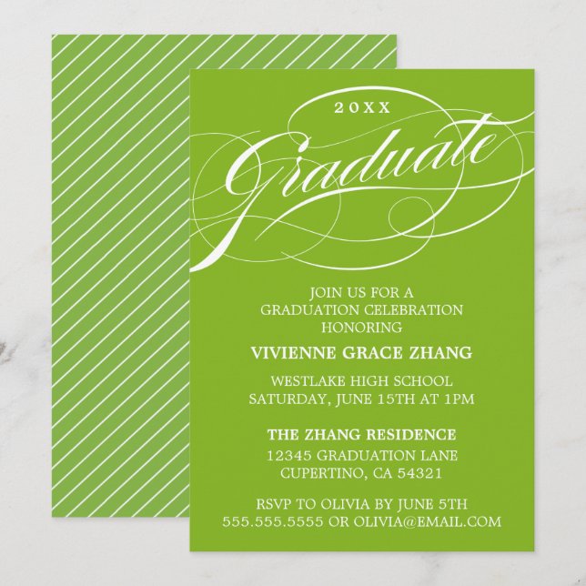 CONVITE DE FESTA DE FORMATURA COM LETRA ELEGANTE E (Frente/Verso)