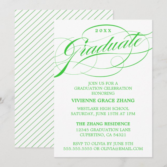CONVITE DE FESTA DE FORMATURA COM LETRA ELEGANTES  (Frente/Verso)