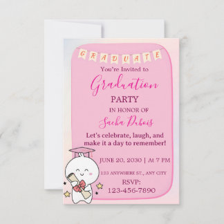 Convite de Festa de Formatura com Personagem Kawai