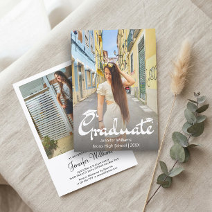 convite de festa de formatura com roteiro elegante