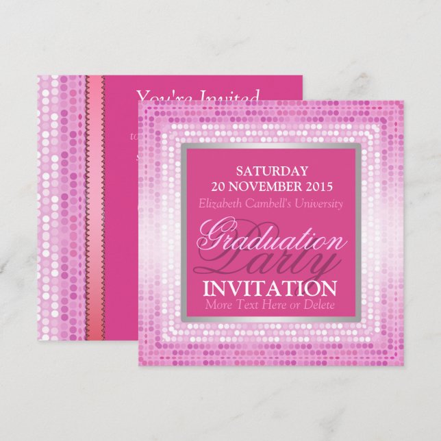 Convite de festa de formatura com tema de beleza r (Frente/Verso)