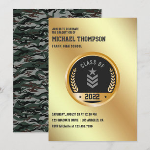 Convite de Festa de Formatura com tema Exército/Fo
