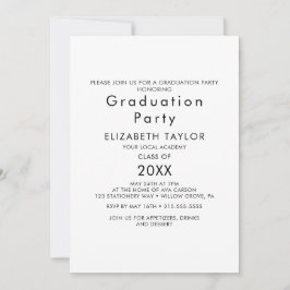 Convite de festa de formatura com tipografia Chic