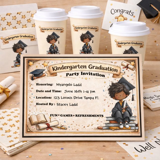 Convite de Festa de Formatura da Educação Infantil (Criador carregado)