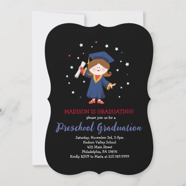 Convite de Festa de Formatura da PRÉ-ESCOLA (Frente)