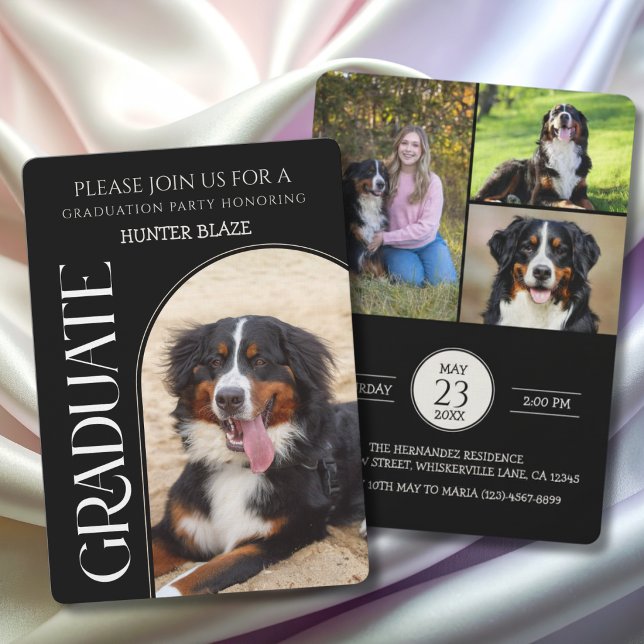 Convite de Festa de Formatura de Cachorro Fotos de (Dog Graduation Invitation cards)