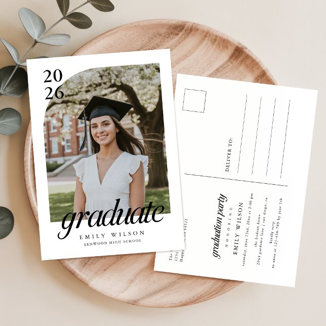 Convite de Festa de Formatura de Foto de Graduado  (Criador carregado)