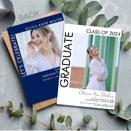 Convite de Festa de Formatura de Foto Minimalista 