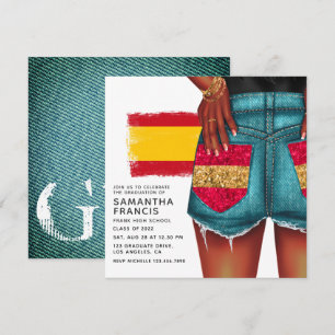 Convite de Festa de Formatura de Garota de Jeans E
