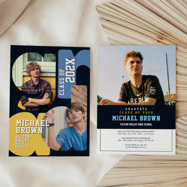 Convite de Festa de Formatura de Menino (Criador carregado)