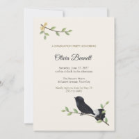 Convite de Festa de Formatura do Pássaro Rabo de S