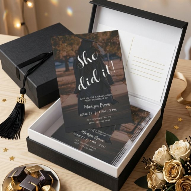 Convite de Festa de Formatura Elegante (Criador carregado)