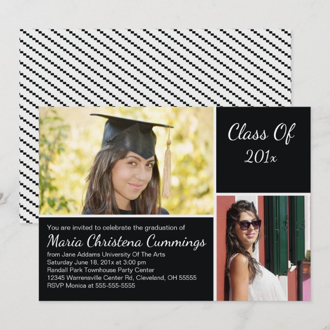 Convite de Festa de formatura Escolar Exemplar (Frente/Verso)