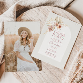 Convite de Festa de Formatura Floral Boho Elegante