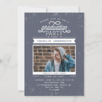 Convite De Festa de formatura Grunge Com Foto