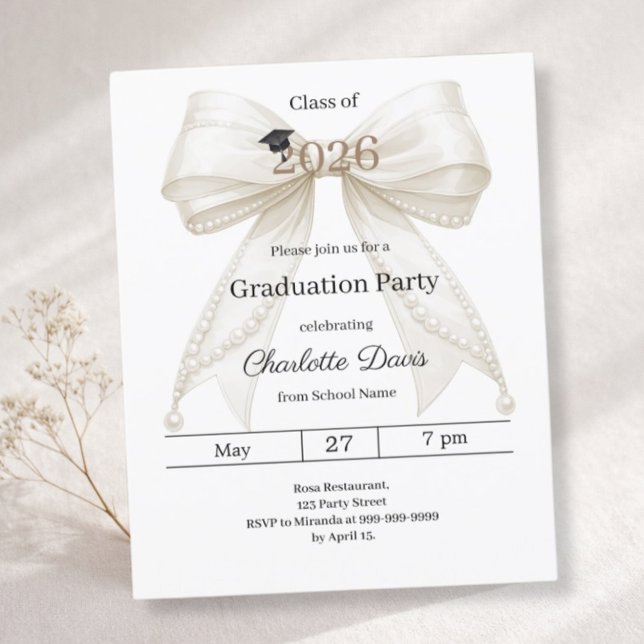 Convite de festa de formatura laço marfim turma 20 (Criador carregado)