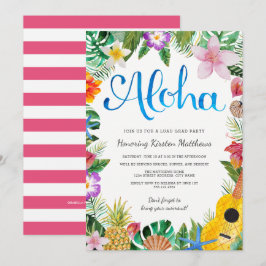 Convite de Festa de Formatura Luau Tropical em Aqu