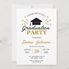 Convite de Festa de Formatura Minimalista