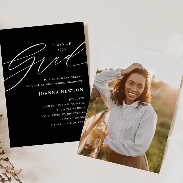 Convite de Festa de Formatura Minimalista (Criador carregado)