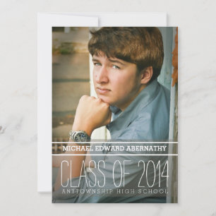 Convite de festa de formatura Modern Stripe Bold