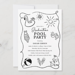 Convite de Festa de Formatura na Piscina Doodle