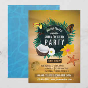 Convite de Festa de Formatura na Praia Tropical Ex